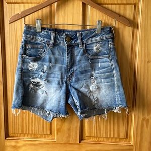 AEO distressed denim shorts